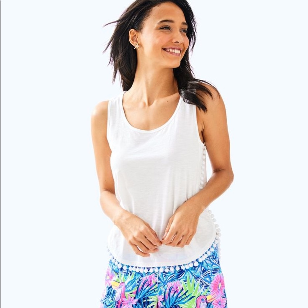 Lilly Pulitzer McKee Top Resort White Tank Top